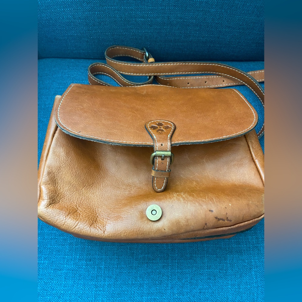 Vintage Patricia Nash Honey Brown Leather Saddle Shoulder/Crossbody Purse Bag - Picture 3 of 16